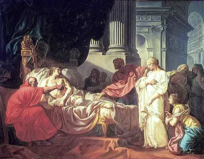 Erasistratus Discovering the Cause of Antiochus' Disease Jacques Louis David
